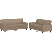vidaXL 2-tlg. Sofagarnitur Cappuccino-Braun Kunstleder