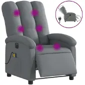 vidaXL Massagesessel Elektrisch Dunkelgrau Stoff