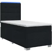 vidaXL Boxspringbett mit Matratze Schwarz 90 x 190 cm Stoff