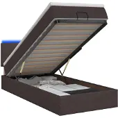 vidaXL Ottoman-Bett mit Matratze und LED Dunkelbraun 100 x 200 cm