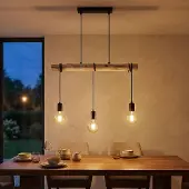 Globo Lighting LED Pendelleuchte GREGOR, höhenverstellbar, Holz, H 120 cm
