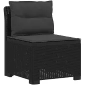 vidaXL 6-Sitzer Garten Sofa mit Kissen Rattan Look PP Anthrazit
