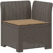 vidaXL 2-Sitzer Garten-Sofa mit Kissen Rattan-Look PP Hellgrau