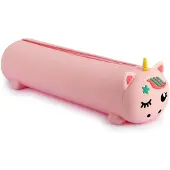 Markenlos Grafoplas Silikon-Etui Einhorn Bubbles, Rosa, 21x4,5x6,5cm