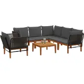 vidaXL 7 stk. Massives Akazienholz & Seil Natur