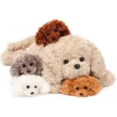 Sonstiges Hund Kuscheltier XXL mit 4 Babys im Bauch 60cm Dunkel Braun