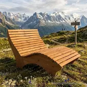 TUGA-Holztech Holzliege Wellenliege "Ruhe-Vroni" (Thermoholz) Breite 140cm Waldsofa