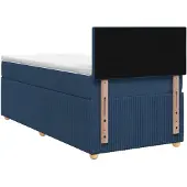 vidaXL Boxspringbett mit Matratze mit Kopfteil Blau 80 x 200 cm Stoff
