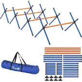 MEIYOU AgilitySetHunde,4-teiligesAgilityAusrüstungmitHürden,TragetascheHöhenverstellbarTrainingssetfürkleineHunde