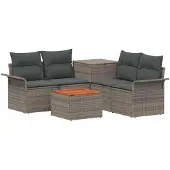 vidaXL Sofa Set 6 stk. 4-Sitzanzahl Grau und Dunkelgrau