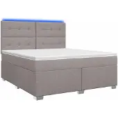 Syfax Boxspringbett mit Matratze Taupe 140 x 190 cm Stoff