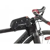 Unyqoos Rahmentasche für Fahrrad – wasserabweisendes 210D Polyester, 1 L (22×10×5,5 cm), schlankes Design, 3 verstellbare Klettverschlüsse, reflektierend