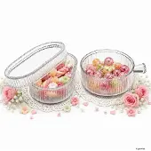 MamboCat Schnick & Schnack 2tlg Bonbonnieren Set Glasschale Deckel Henkel Pralinen Obst