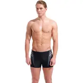 Arena M STEPLOGO SWIM SHORT BLACK-ASPHALT