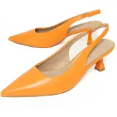 Montevita Orange High Heel Schuh mit offenem Absatz und geschlossener Spitze