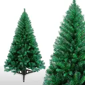 Jayseuw Weihnachtsbaum Weihnachts-Baum Christbaumständer Auswahl Beflockung Grün 120cm