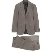 BOSS Gemusterter Slim-Fit Anzug aus italienischer Schurwolle Grösse 56