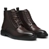 BOSS für Herren. 50573364 Braune Lederstiefeletten Calev (44), Wohnung, Schnürsenkel, Lässig