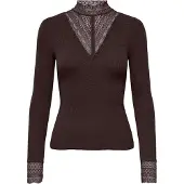 ONLY Spitzenshirt "ONLTILDE L/S HIGH NECK LACE TOP JRS" Viskosemischung, mit Spitze