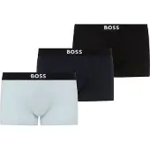 BOSS Trunk "3P Trunk ONE", Herren, Gr. L, Jersey, schwarz (open blau 460), Jersey, Obermaterial: 95% Baumwolle, 5% Elasthan, Unterhosen Trunk, mit unifarbenen Bund