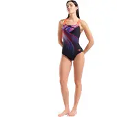 Arena Badeanzug "W JELLYFISH SWIMSUIT SWIM PRO BACK" mit sportlichem Design, chlorbeständig, schnelltrocknend