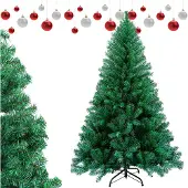 Jiubiaz Weihnachtsbaum Kunstbaum Dekobaum Weihnachts-Baum Tannennadeln innen/Außen 210cm Grün