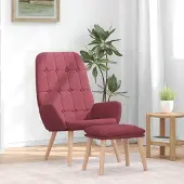 Prolenta Maison Exclusive - Relaxsessel mit Hocker Weinrot Stoff