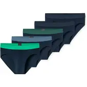 Schiesser Slip "Slip Slips 5P 95/5 5er Pack", Herren, Gr. L, bunt (blau, schwarz, grün), Obermaterial: 95% Baumwolle CO. 5% Elasthan EL., Unterhosen Slip