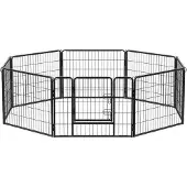 Famanu Hundespielstall 8-Panel - Größe 80 x 60 cm - Schwarz