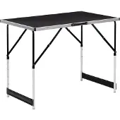 Famanu Picknicktisch höhenverstellbar und klappbar - Aluminium und MDF, Schwarz