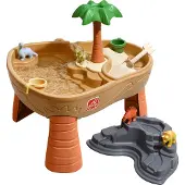 Step2 Dino Dig Sand & Wassertisch mit Dinosaurier & Jungle | Wasserspieltisch für Kinder mit 7-teiligem Zubehör Set | Wasserspielzeug / Sandtisch für den Garten