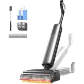 Dreame Nass-Trocken-Sauger "T16 Pro Heat", silber (schwarz), B:27,5cm H:117cm T:27cm, Mehrzwecksauger, Heißwasser-Wischen, Ecken- und Kantenreinigung, Anti-Verhedderung, Nass-Trocken-Sauger