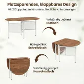 Northix Klappbarer Esstisch für 6-8 Personen, platzsparendes ovales Design