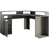 Masseno Schreibtisch OBSIDIAN 139x139x88,7 cm Bürotisch Computertisch, Graphitfarben