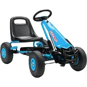 MEIYOU Pedal-GokartfürKinder,höhenverstellbarerSitz,EVA-Räder,Bremse,Kupplung,3-8Jahre,Blau