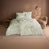 Estella Kuschelflanell Bettwäsche Meadow mint 140x200 cm + 70x90 cm