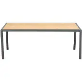 Brafab Loungetisch Gordon 65 x 55 x 140 cm Teakholz Aluminium Anthrazit Natur