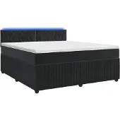 Syfax Boxspringbett mit Matratze Schwarz 180 x 200 cm Samt