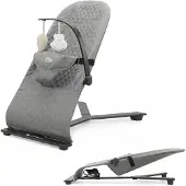 Kinderkraft MIMI Babywippe verstellbar leicht mit Spielbügel 3‑Positionen Dunkelgrau