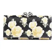 Ted Baker Leder Geldbörse Albaz Printed Large Bobble Purse Black schwarz
