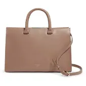 Ted Baker Leder Handtasche Umhängetasche Rennea Bar Detail Large Tote Bag Taupe