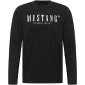 Mustang Langarmshirt "Herren Style Asheville", Herren, Gr. L, schwarz, Single Jersey, 100% Baumwolle, Rundhals, Shirts Langarmshirt