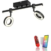 JUST LIGHT LED-Deckenlampe LOLAsmart Bileda, 2-fl., schwarz