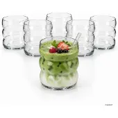 MamboCat 6er Set MATCHA Trinkgläser 360ml mit Wellendesign – 3000490