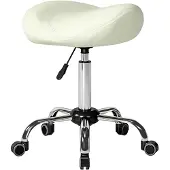 HOMCOM ROLLHOCKER PU Cremeweiß
