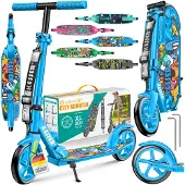 Kesser Scooter City Roller Kinderroller bis 100kg mit Hinterradbremse, klappbar