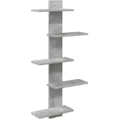 vidaXL Wandregal Betongrau 48,5 x 15 x 101 cm Holzwerkstoff