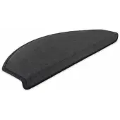 Böttcher-AG Stufenmatte Uni Velours, anthrazit, selbstklebend, Teppich, 65 x 24 x 4 cm, mit Kunststoffwinkel, halbrund