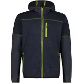 CMP MAN Fleece Jacket FIX Hood titanio-nero (34UZ) 50