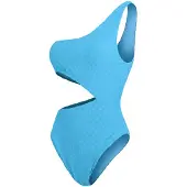 Speedo - Badeanzug für Damen, Ausschnitt, Strukturiert (Blau)